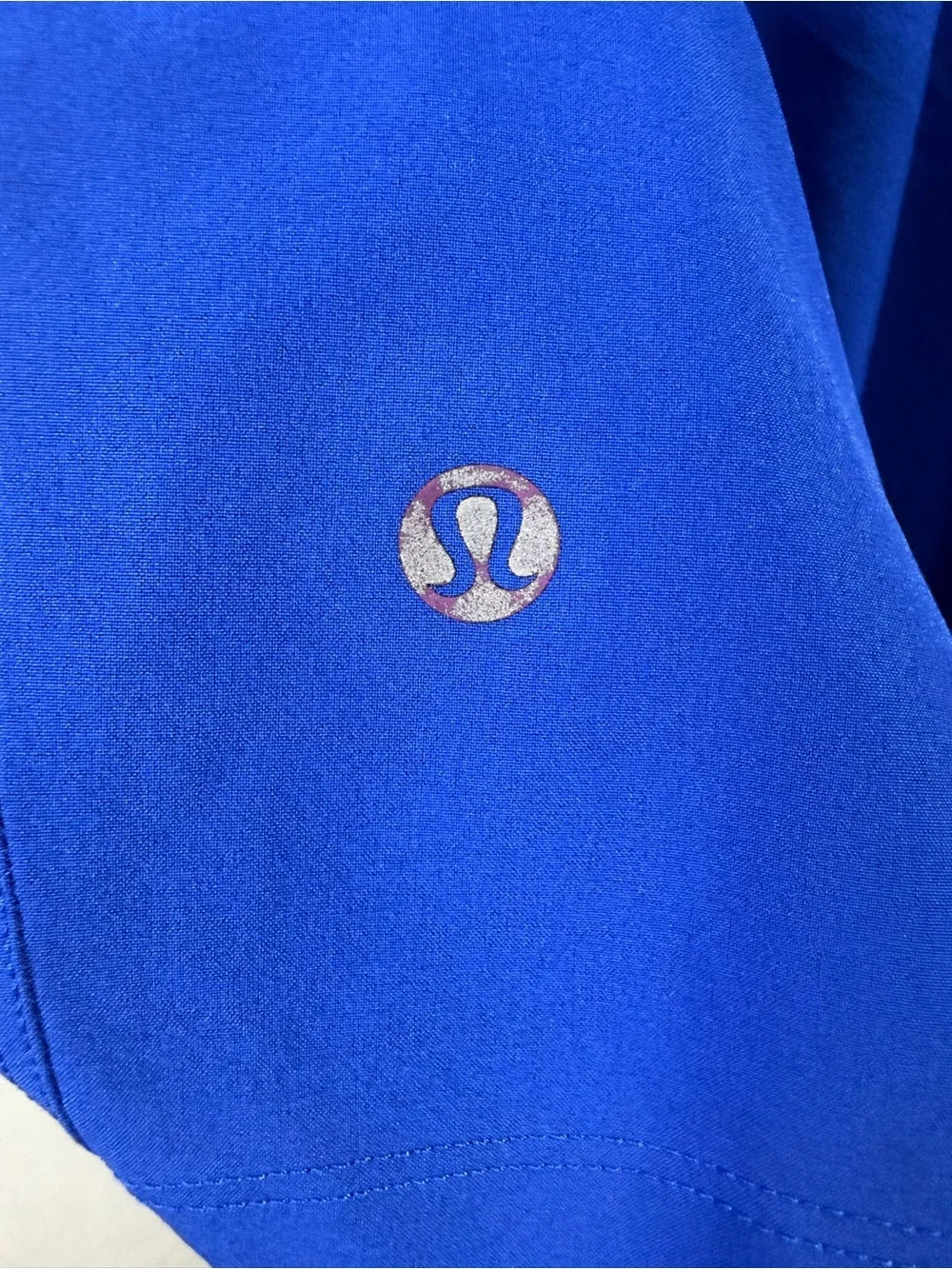 Lululemon Blue Black Running Athletic Shorts Zip Pocket Drawstring‎ Size XL
